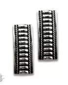 Western style silver tone post earring