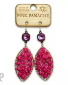 Woven flower bead diamond shape earring