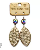 Woven flower bead diamond shape earring
