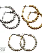Round bead hoop earring