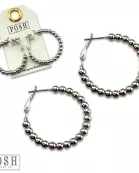 Round bead hoop earring