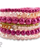Shining bead mixed bracelet set