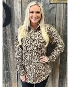 Believe Santa Patch on an Animal Print Flannel