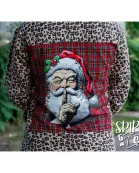 Believe Santa Patch on an Animal Print Flannel