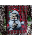 Believe Santa Patch on an Animal Print Flannel