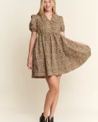 CHEETAH PRINT BABYDOLL DRESS
