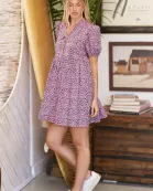PLUS SIZE CHEETAH PRINT BABYDOLL DRESS