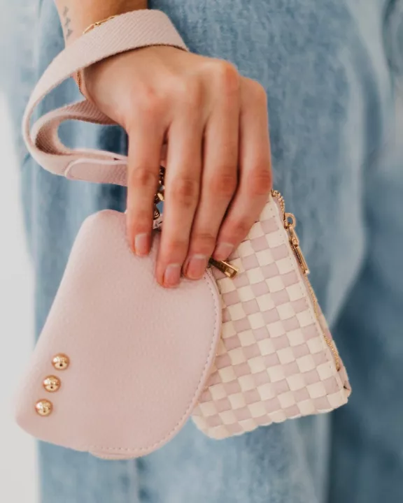 Wonderlust Woven Dual Pouch Wristlet Wholesale