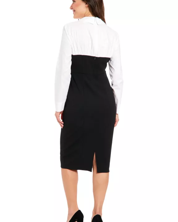MIXED MEDIA SWEETHEART SHEATH DRESS