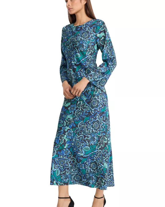 BLACK/BASIL LONG SLEEVE DRESS