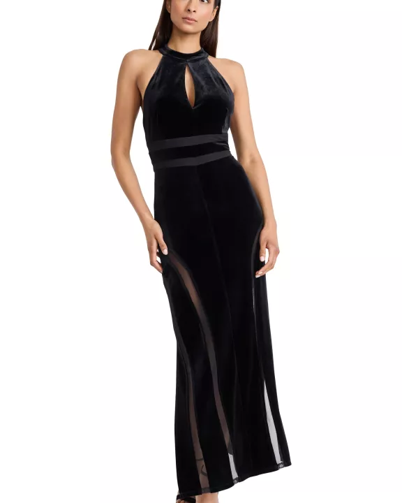 STRETCH VELVET WITH FRONT KEYHOLE