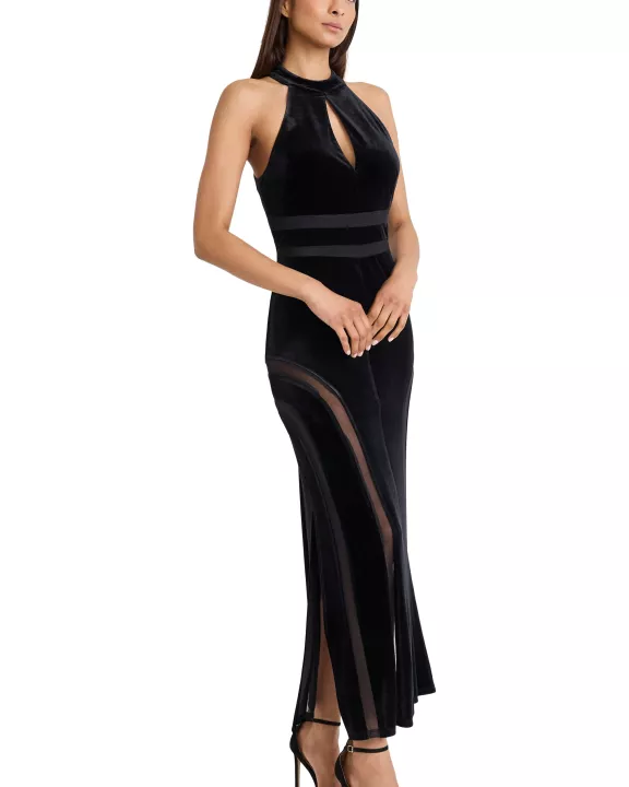 STRETCH VELVET WITH FRONT KEYHOLE