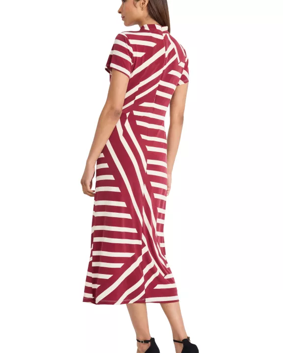 MOCK NECK PRINTED DRESS