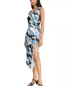 MIDI DRESS WITH ASYMMETRICAL NK-LINE