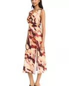 MIDI DRESS WITH ASYMMETRICAL NK-LINE