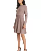 LONG SLEEVE FIT AND FLARE DRESS