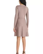 LONG SLEEVE FIT AND FLARE DRESS