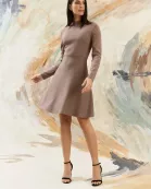 LONG SLEEVE FIT AND FLARE DRESS