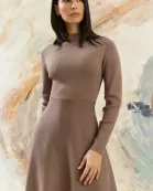 LONG SLEEVE FIT AND FLARE DRESS
