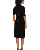DRAPED MIDI SHEATH DRESS