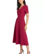 SLEEVELESS V-NECK MIDI DRESS