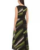 JEWEL NECK SIDE RUCHED SLEEVELESS MAXI DRESS