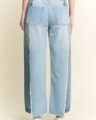PLUS SIZE SPLIT DECISION DENIM PANTS
