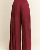 TIE FRONT RUCHED WAIST BACK PANTS