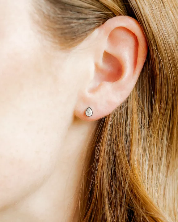 Screwback Stud Earrings - Paloma Pear Silver