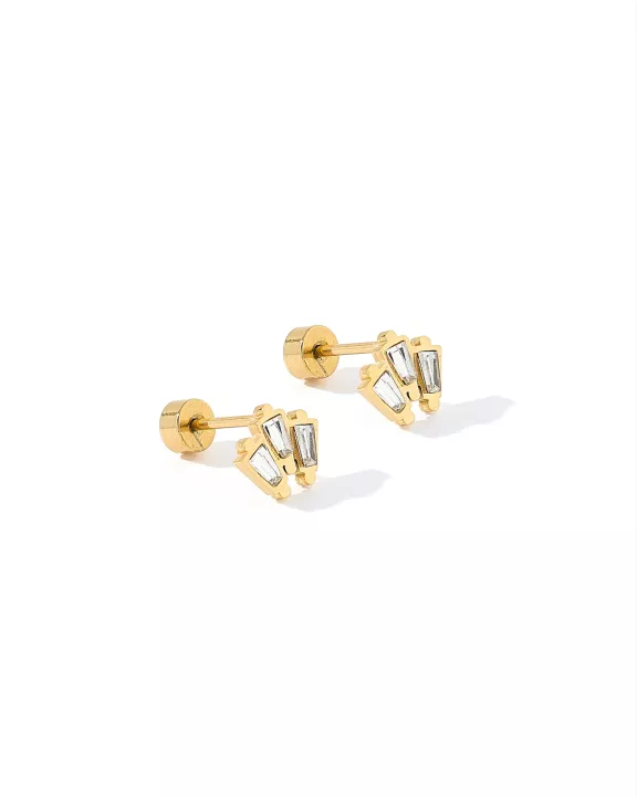 Screwback Stud Earrings - Demi Gold
