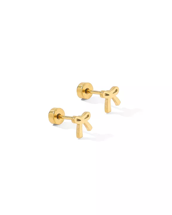 Screwback Stud Earrings - Ruby Bow