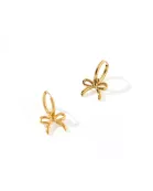 Huggie Charm Earrings - Sadie Bow Gold