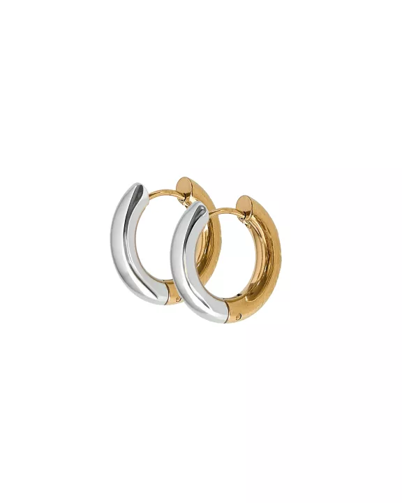 Huggie Earrings - Scarlett Hoop Two-Tone 12mm