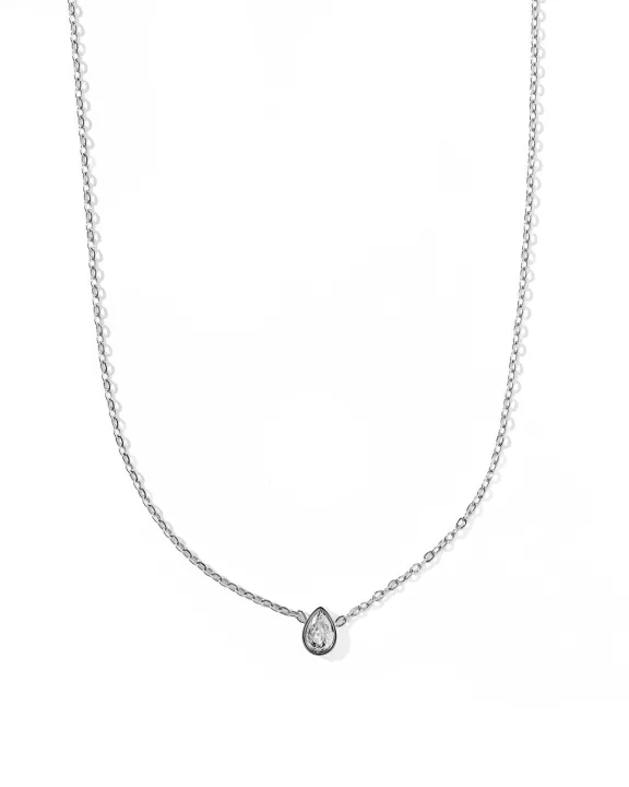 Necklace - Paloma Pear Drop Silver