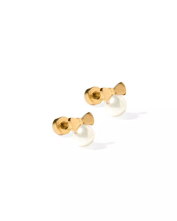 Screwback Stud Earrings - Heidi Pearl Bow