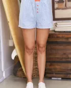 PLUS SIZE STRIPED PASTEL SHORTS