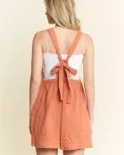 GAUZE SQUARE NECK WIDE LEG ROMPER