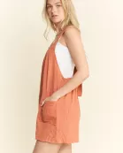 GAUZE SQUARE NECK WIDE LEG ROMPER