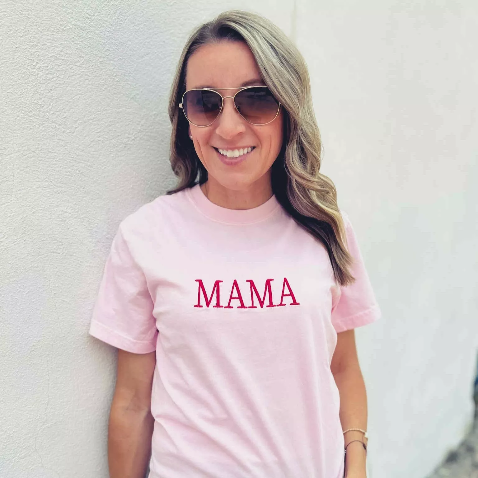 MAMA Embroidered Graphic Tee on Comfort Colors
