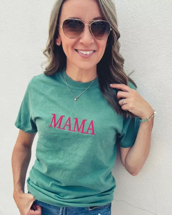 MAMA - Embroidered Graphic Tee on Comfort Colors