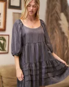 SQUARE NECK BABYDOLL DRESS