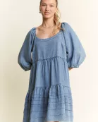 PLUS SIZE SQUARE NECK BABYDOLL DRESS