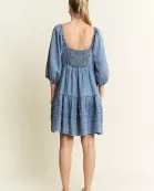 PLUS SIZE SQUARE NECK BABYDOLL DRESS