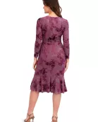 LONG SLEEVE SURPLICE FLOUNCE MIDI