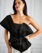 ONE SHOULDER ASYMMETRIC BOW TOP