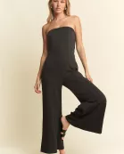 SUMMER HOT GIRL SOLID STRAPLESS TUBE JUMPSUIT