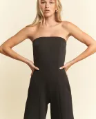 SUMMER HOT GIRL SOLID STRAPLESS TUBE JUMPSUIT