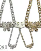 Pearl butterfly chain necklace