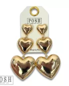 Triple shiny heart earring