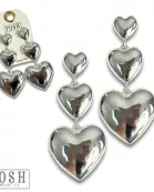 Triple shiny heart earring